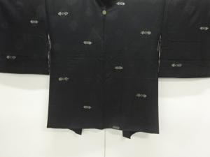 大正ロマン　花模様織出し一ツ紋羽織